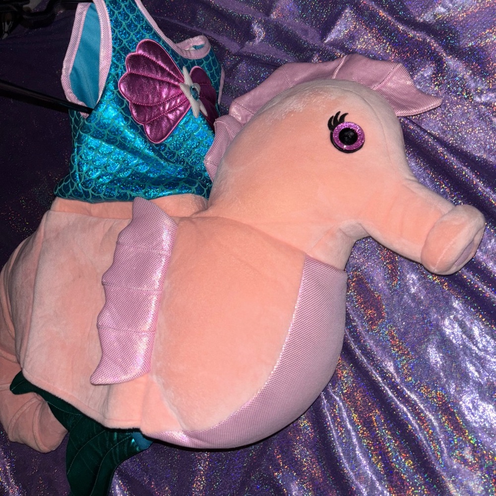 Mermaid Riding Seahorse Plush Costume - Picture 8 of 12